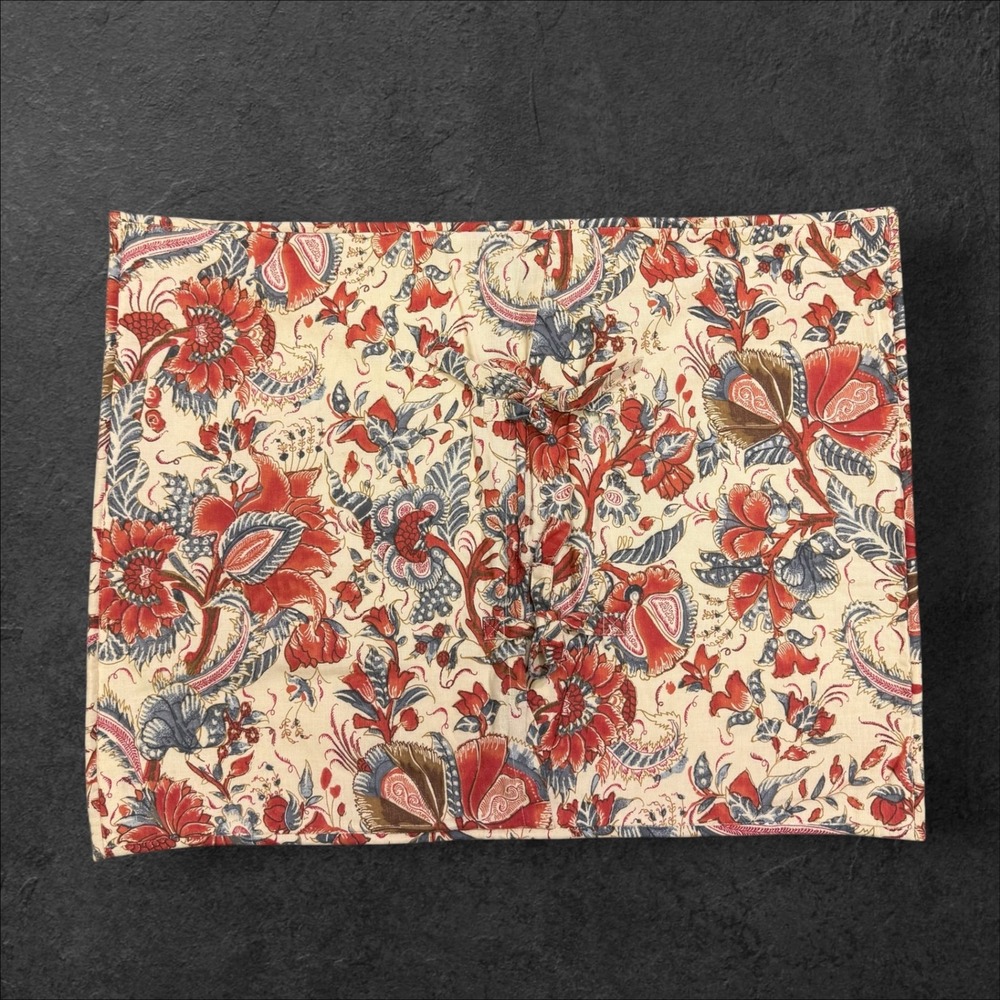 Pottery Barn Jordan Palampore Standard Quilted Pillow Shams Set of 2 Red Blue - Picture 3 of 7